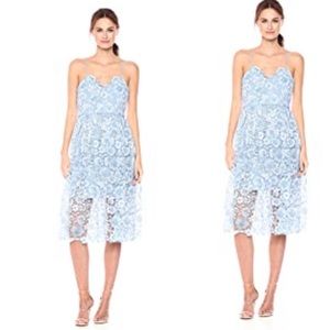 BHLDN Donna Morgan Spaghetti Strap Lace Midi Dress
